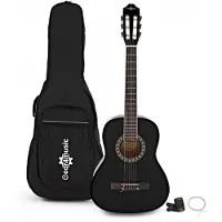 Gear4Music 3/4 Klassisk Gitarpakke Svart fra