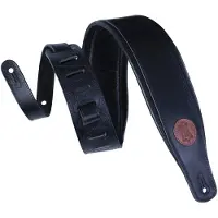Levys Leathers 3" Vegetarian Tan Leather Guitar Strap Black