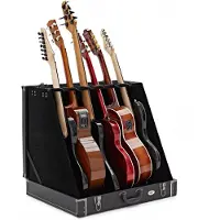 Gear4Music Hyllekasse for 6 Gitarer fra Svart