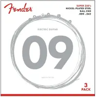Fender 250L Ball End Nikkelbelagte Stålstrenger for Elektrisk Gitar 9-42 3-pakk