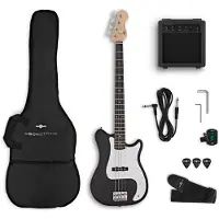 Gear4Music VISIONSTRING 3/4 Bassgitarpakke Svart