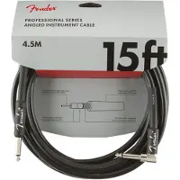 Fender Profesjonell 15 Fot Lang Rett/Vinklet Instrumentkabel Svart