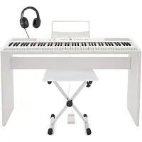 Gear4Music SDP-2 Scenepiano fra + Fullstendig Pakke Hvit
