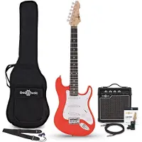 Gear4Music 3/4 LA Elektrisk Gitar Rød 10W Gitarforsterker og Tilbehørspakke