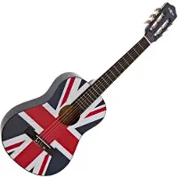 Gear4Music Junior 1/2 Classical Guitar Union Jack fra