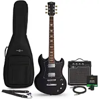 Gear4Music Brooklyn Select Electric Guitar + 15W Forsterkerpakke Svart