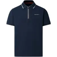 Hackett for man. HM5600112 Polo city zip fit classic navy (L), Casual, Cotton, Short sleeve