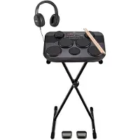 Gear4Music DD80 Bærbar elektrisk trommepads fra stativ og hodetelefonpakke
