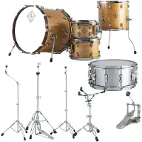 Dixon Cornerstone Hybrid 20 Drum Kit w/Hardware & Steel Snare Natural Maple Gloss