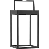 LUCANDE LED-solcellelampe Lynzy, 38 cm, svart, metall, IP65