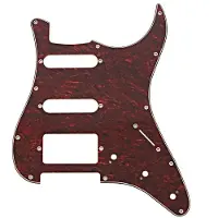 Gear4Music Guitarworks HSS Plekterbrett med 11 Hull Red Tortoise Shell