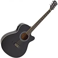 Gear4Music Single Cutaway Elektroakustisk Gitar fra Svart