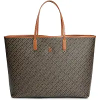 Tommy Hilfiger for woman. AW0AW18850 Monoplay tote bag black, brown (OSFA), Casual, Polyurethane