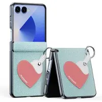 DUX Samsung Galaxy Z Flip7 Luvy-deksel med fingerring/håndstropp - himmelblå / hjerte