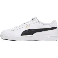 Puma Smash 3.0 Sneakers, Shoes, White/Black/Gold, 41