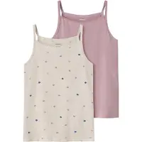 Name it Undertrøyer - Noos - NkfStrap - 2-pack - Peyote Melange/ - - 9-10 år (134-140) - Undertrøye