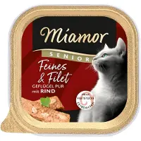 Miamor Feines & Filet Senior 16 x 100 g - Fjærkre pur & okse