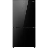 Hisense RQ768N4GBE, Frittstående, Flere dører, Sort, Black Glass, Berøringskontroll, LED