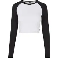 Urban Classics Organic Cropped Retro Baseball Langarmet Topp