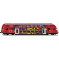 Siku Tog - Double-Dekk-Train - 1:87 - Rød m. Graffiti - - OneSize - Tog