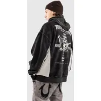True Religion Mesh Inset Rust Cinched Hettegenser med glidelås svart