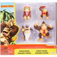 Super Mario Lekefigurer - 6 cm - 4-pack - Donkey Konge - - OneSize - Lekefigur