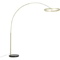 QAZQA Designbuegulvlampe gull inkl. LED 3-trinns dimbar - Anello