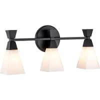 ELSTEAD Vegglampe til bad Bowtie, matt svart, 3 lyskilder