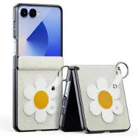DUX Samsung Galaxy Z Flip7 Luvy-deksel med fingerring/håndstropp - hvit / stjerne