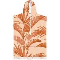 Ocean & Earth Palm Zip Front Hooded Poncho Håndkle