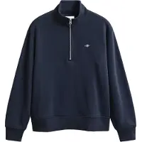 Gant for woman. 4200561 Shield half-zip navy sweatshirt (S), Casual, Cotton, Long sleeve