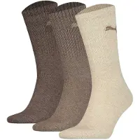 Puma Sokker - 3-pack - Regular Crew - Light Brown Melert - - 39/42 - Sokker