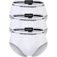 Emporio Armani for man. EM000258_AF14132 Set of 3 white elastic knit briefs (S), Homewear, Cotton
