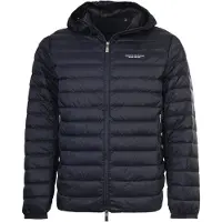 Armani Exchange for man. XM001577AF16927UB101 Full-zip down jacket with hood in navy blue (L), Casual, Polyamide