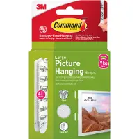 3M Command 17206 - Selvklebende stripesett - stor - hvit (en pakke 4)