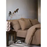 Hoie Dobbelt sengetøy 200x220 cm - Stonewashed - - Frøya Karamelbrun