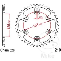 JT Sprockets 520 Sc Jtr210.53sc Steel Bakre Tannhjul