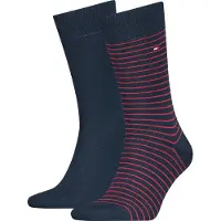 Tommy Hilfiger Sokker 2 Par Stripe Mørkeblå Blå Størrelse