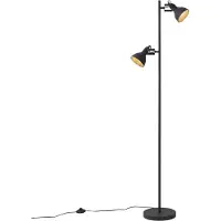 QAZQA Industriell gulvlampe svart med tre 2-lys - Jakub