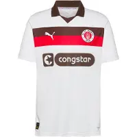 Puma FC St. Pauli 25/26 Away Jersey Men, Clothing, White/Espresso Brown, 3XL