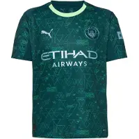 Puma Manchester City 25/26 Fourth Jersey Youth, Clothing, Green Terrain, 9-10Y