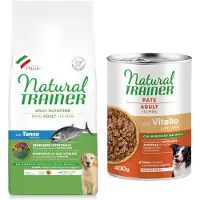 NATURAL TRAINER Økonomipakke 2 x 12 kg Trainer Natural Medium og Maxi - Adult Maxi med fisk og ris