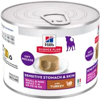 Hill's Pet Nutrition Sensitive Stomach & Skin Small & Mini Mousse - Kalkun (12 x 200 g)