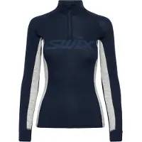 Swix RaceX Merino Half Zip, Dame, Dark Navy/Light Grey Melange