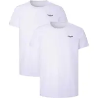 Pepe Jeans for man. PMU10976 Pack of 2 basic white t-shirts (M), Casual, Cotton, Short sleeve