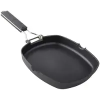 Supreme Støpt Aluminiumsgrill Med Glatt Sammenleggbart Xylanhåndtak 24 Cm