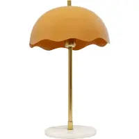 Kare Lia bordlampe, oransje, stål/marmor, høyde 50 cm