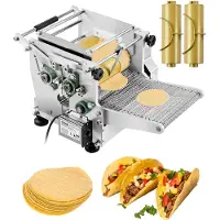 Vevor elektrisk tortillamaskin, automatisk mais tortillamaskin med non-stick belegg og to former (4 tommer + 6 tommer), elektrisk chapatti-maskin egnet for råvarer, pitabrød, tortilla, pizza