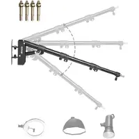 Vevor ringlampe veggmontert bomarm, 100 cm, trekantet bomarmstøtte 180° rotasjon, kraftig veggstativ med tirpod-støtte, for studiovideolys, monolys, fotografering, softboks, reflektor