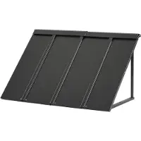 Vevor fast metallmarkise 44 x 24 tommer, vindusmarkise dørbaldakin, stabil trekantet stålrammemarkise for dører utvendig regn og snø sollysbeskyttelse for dørinngang, vinduer, verandaer, balkonger